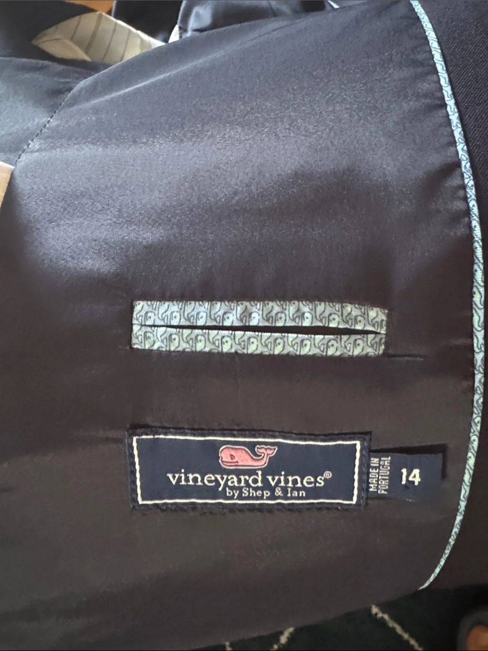 Vineyard Vines Boys Navy Blazer with Gold Buttons Sz14